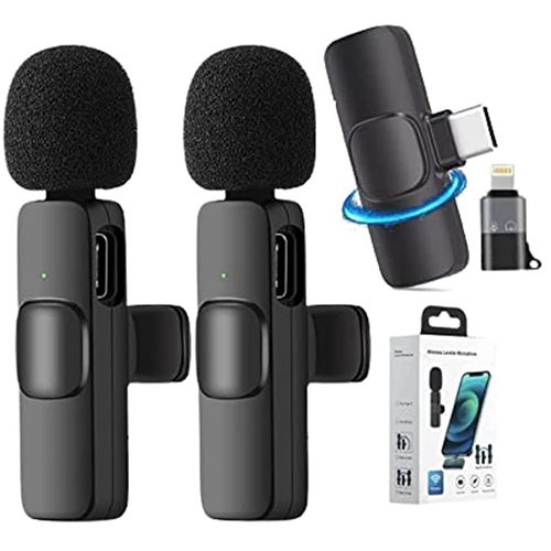 DUAL Type-c Wireless Lapel Microphone For IPhone & Android + IOS Adapter