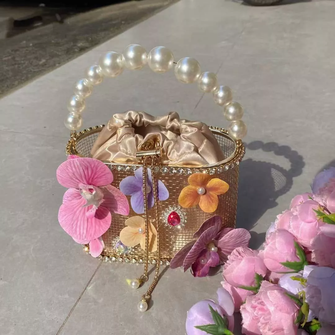 Floral Trendy Gold Purse