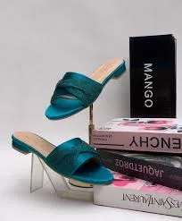 MANGO Slippers – Teal Green
