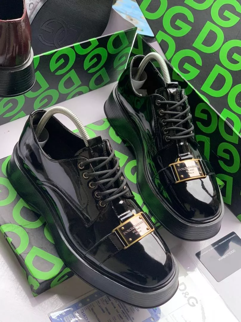 Dolce & Gabbana Patent Leather Lace-Up Shoes