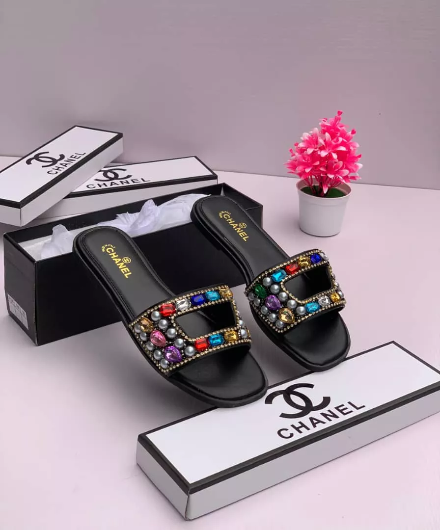 Chanel Slippers Black
