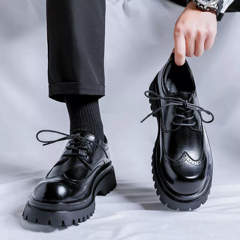 Chunky Sole Wingtip Brogue Dress Shoe