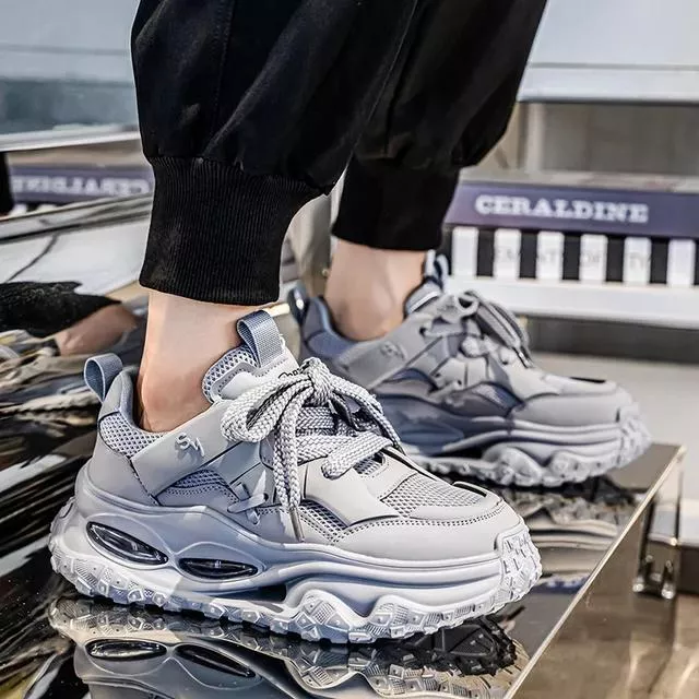 Chunky Air-Cushioned Sneakers Grey