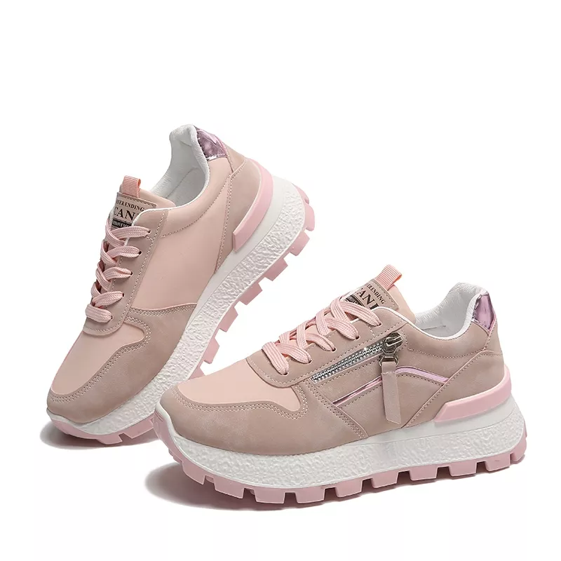 XIMIN Women Chunky Platform Sneakers Pink
