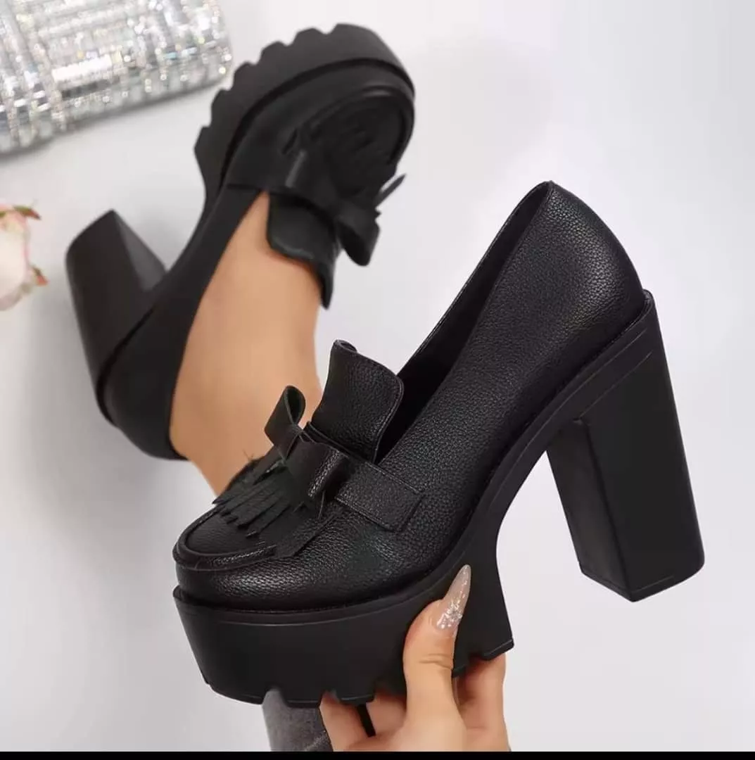 Loafer Heels for Women Black