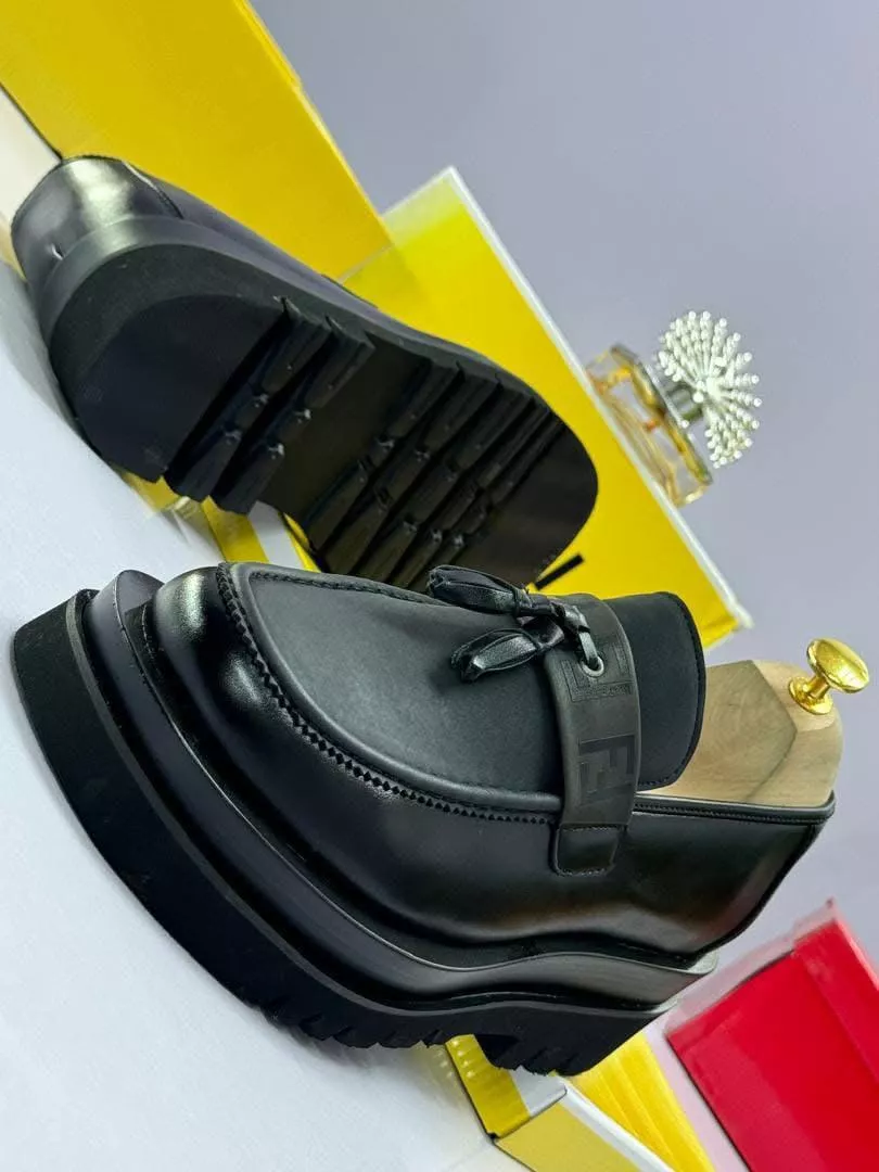 Fendi O'Lock Leather Loafers